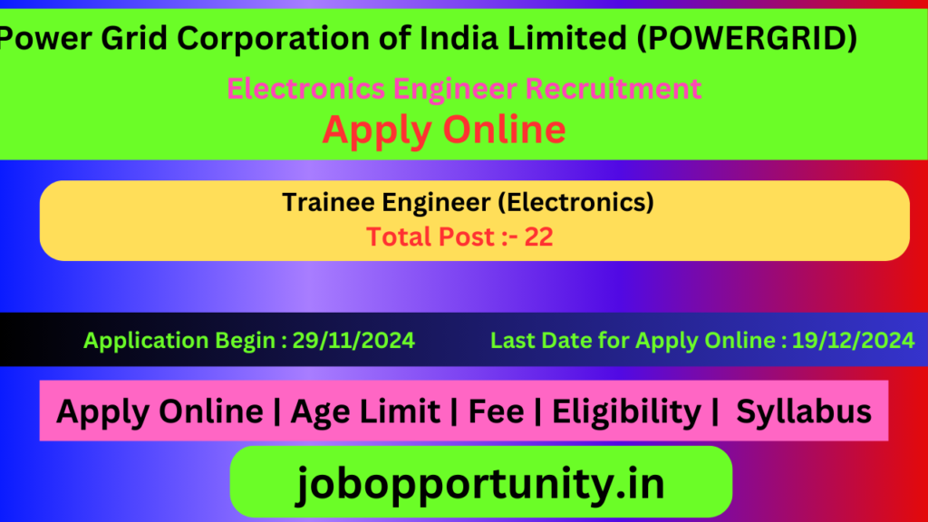 Trainee Engineer (Electronics) Recruitment 2024