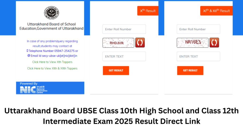 Uttarakhand Board UBSE Class 10th High School and Class 12th Intermediate Exam 2025 Result Direct Link